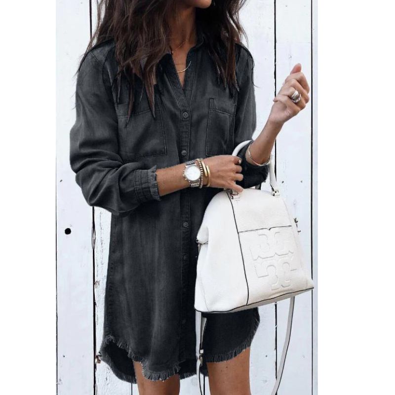 Andrea – Robe-chemise en Denim