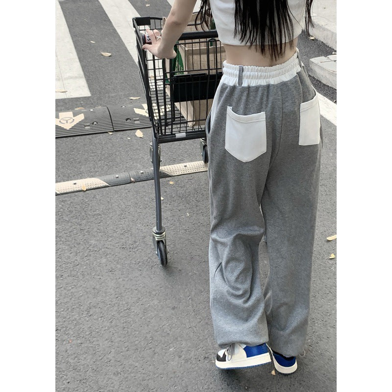 Julia – Pantalon Décontracté à Taille Élastique et Taille Haute Contrastée