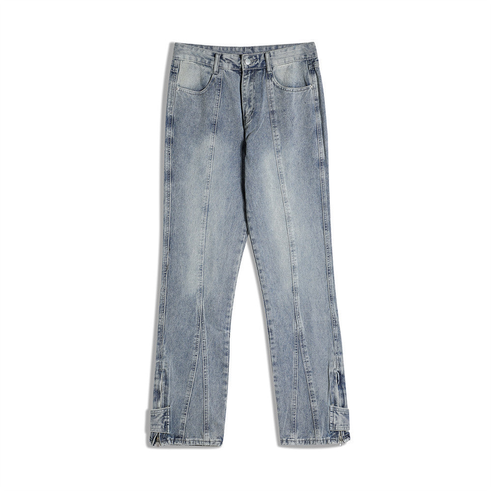 Carl – Jean Droit Patchwork Couleur Unie