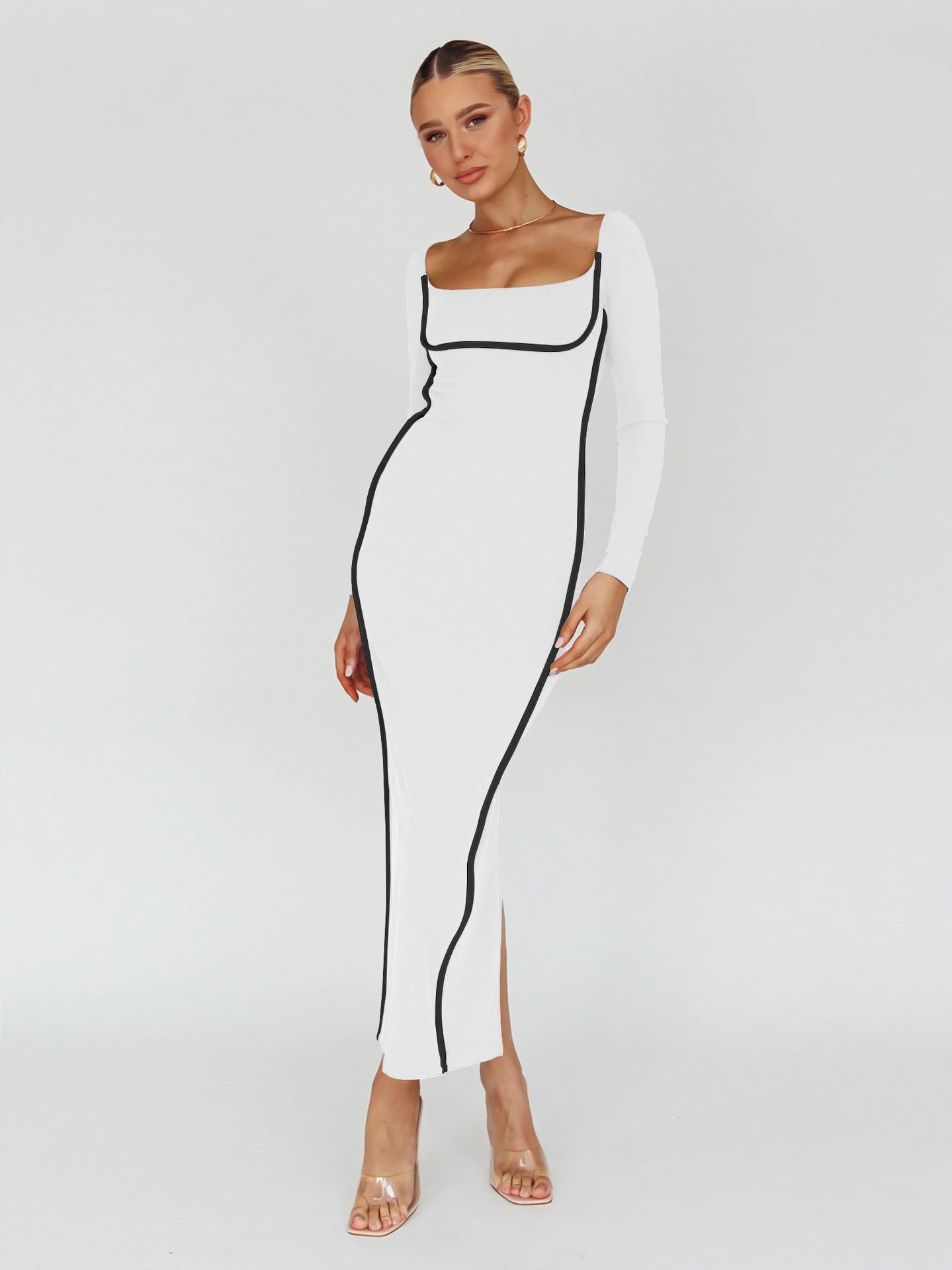 Carly – Robe Élégante à Agencement de Couleurs