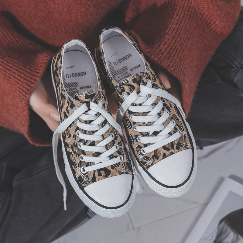 Dawn – Chaussures montantes léopard en toile rétro décontractées