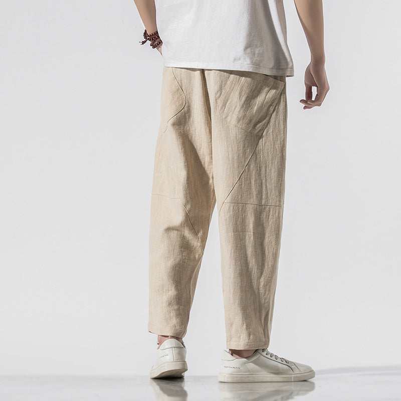 Robert – Pantalon Ample en Lin Style Chinois pour Hommes
