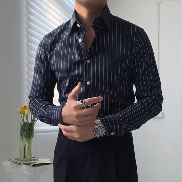 Terence – Chemise décontractée à manches longues épaules dénudées