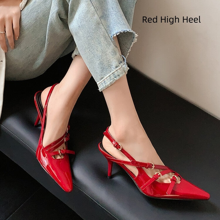 Stephanie – Escarpins Féeriques à Talons Aiguilles avec Boucle Ceinture