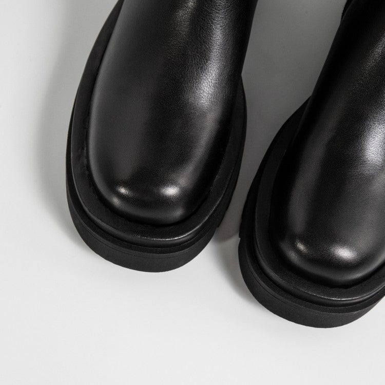 Ann – Bottes Hautes Stretch à Talon Compensé