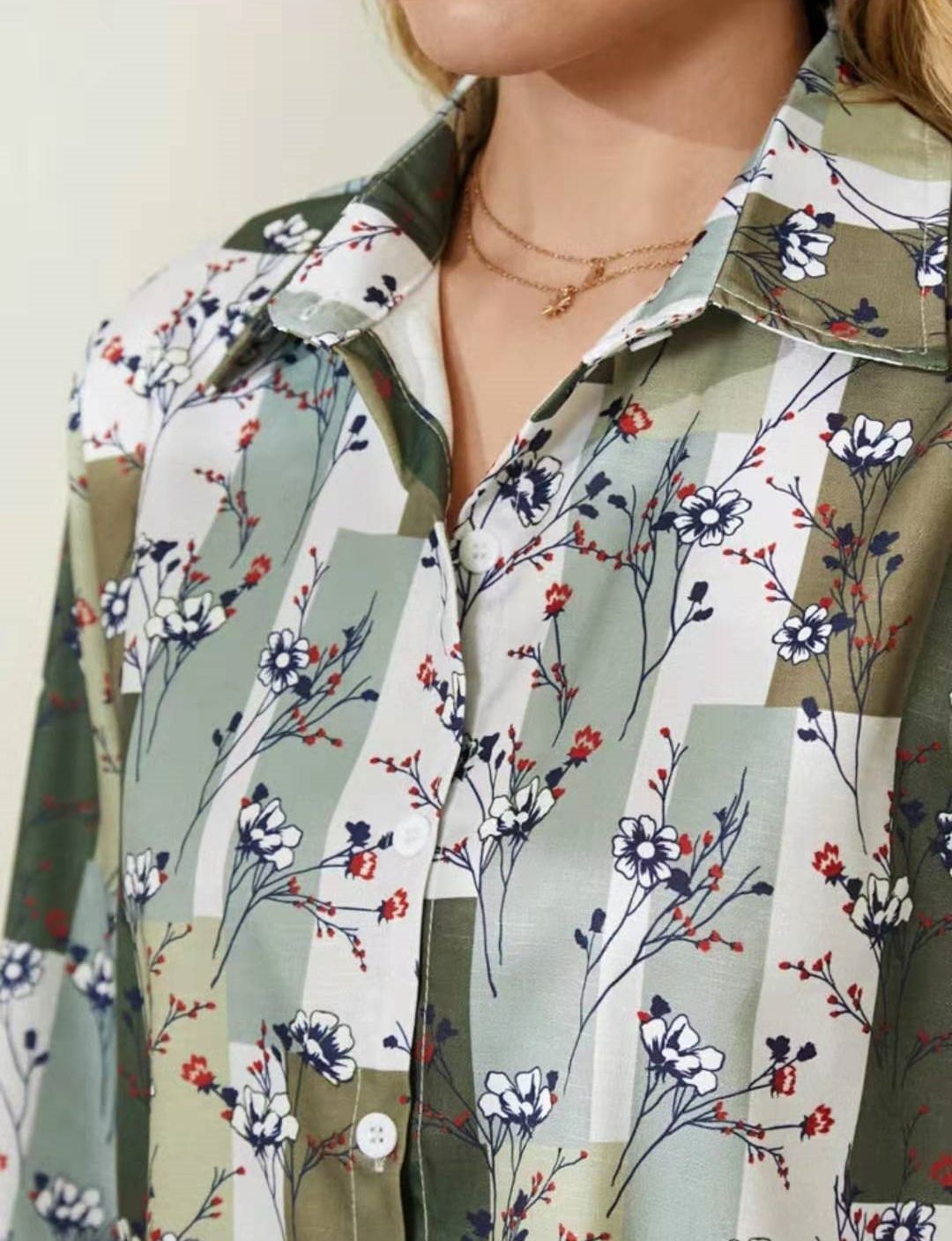 Kimberley – Chemise ample à imprimé manches longues