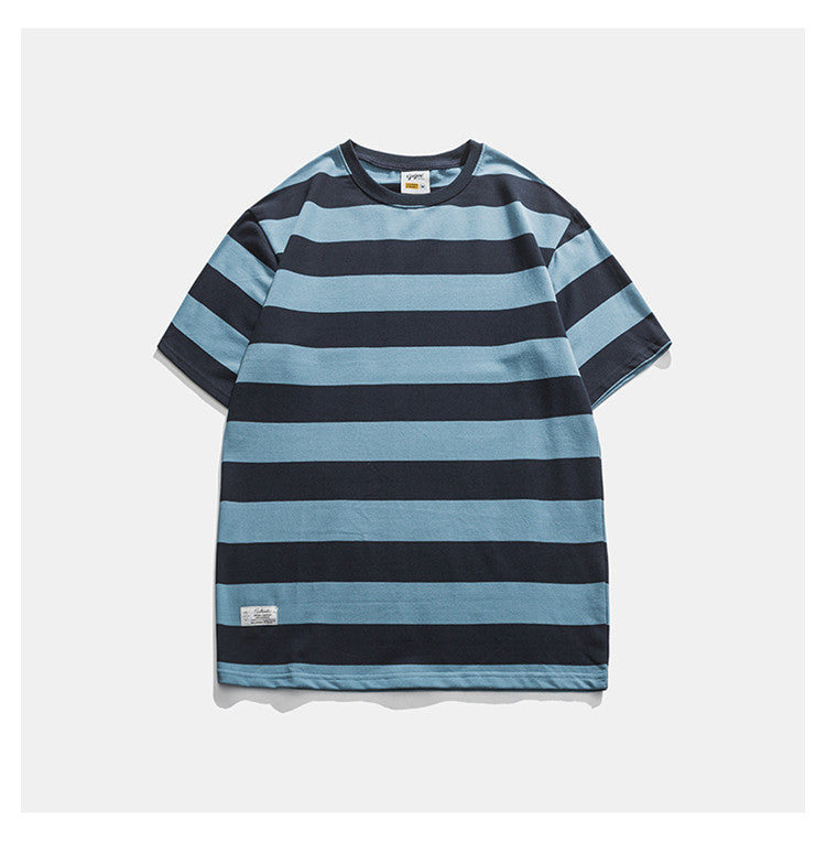 Bernard – T-shirt à Rayures Rétro à Manches Courtes