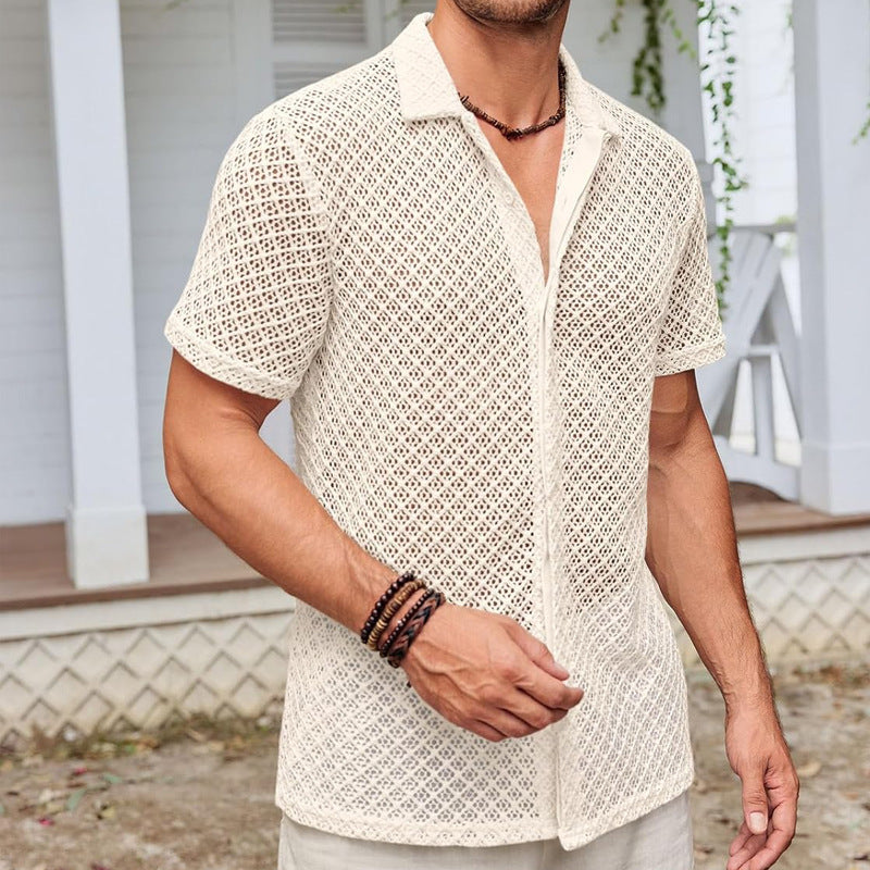 Eric – Chemise à Manches Courtes en Maille pour Homme