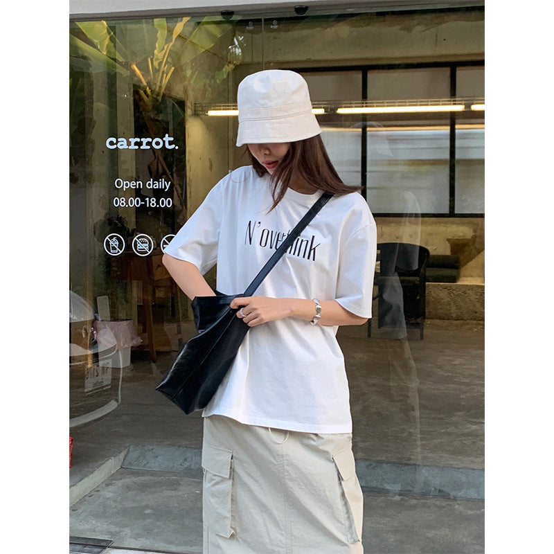 Stéphanie – T-shirt à Manches Courtes avec Imprimé Lettres