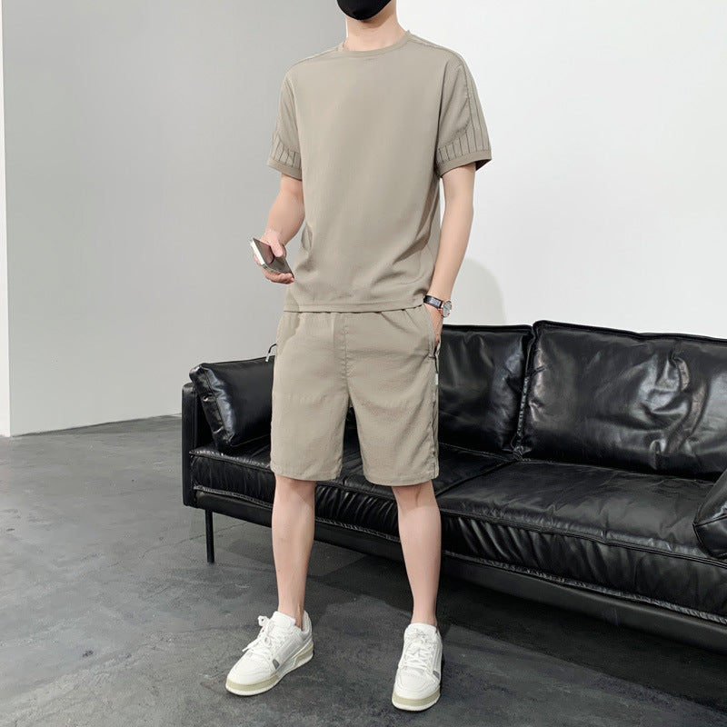 Spencer – Ensemble Sport en Soie de Glace à Manches Courtes pour Hommes