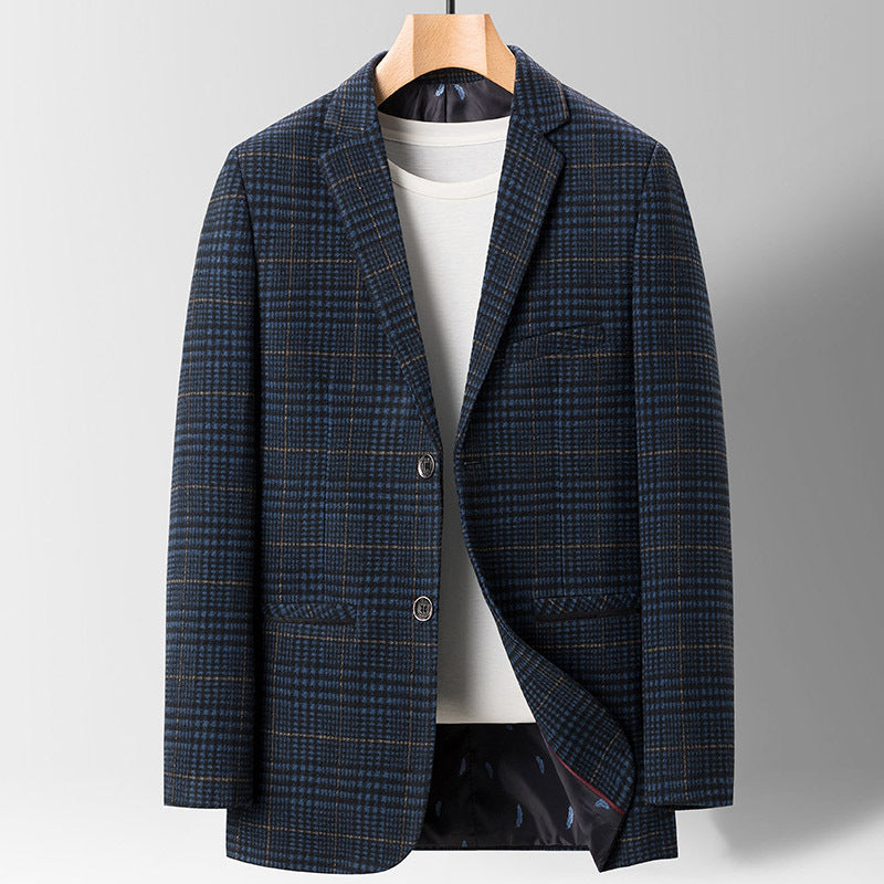 Tim – Costume décontracté à carreaux fins pour hommes