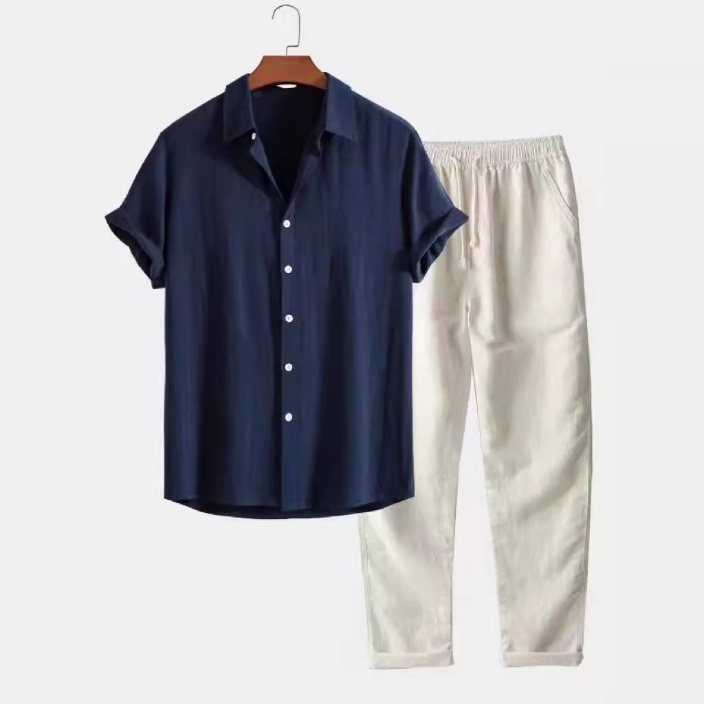 Eddie – Ensemble Deux Pièces en Lin et Coton pour Plage