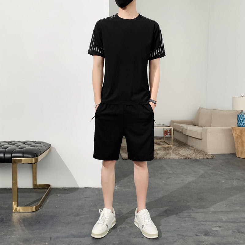 Spencer – Ensemble Sport en Soie de Glace à Manches Courtes pour Hommes