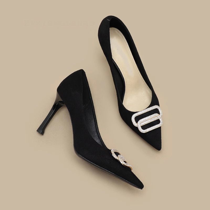 Judith – Chaussures à Talons Aiguilles en Cuir Vegan avec Strass pour Femme