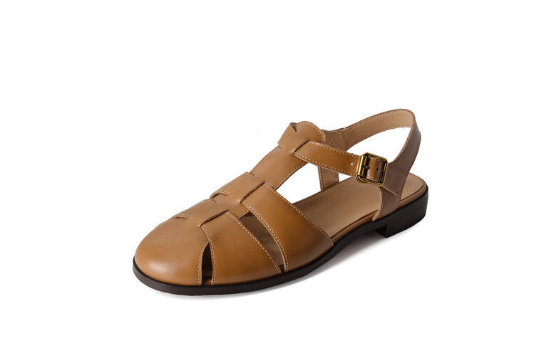 Mandy – Chaussures Romaines à Semelle Plate Rétro
