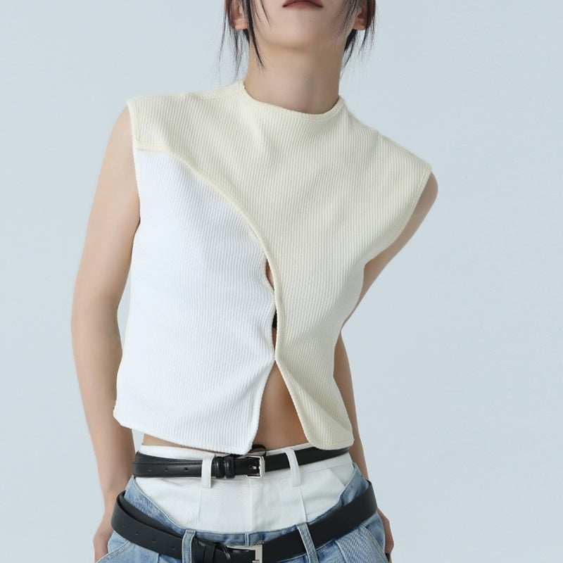 Francesca – T-shirt sans manches en coton ajusté et élégant