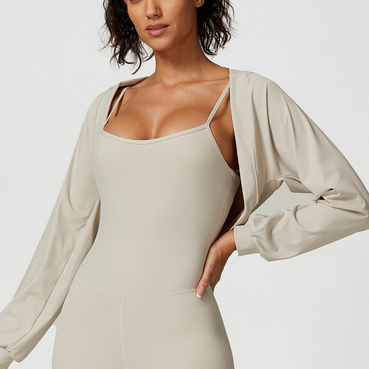 Stephanie – Haut de Protection Solaire de Sport et Yoga avec Petit Châle