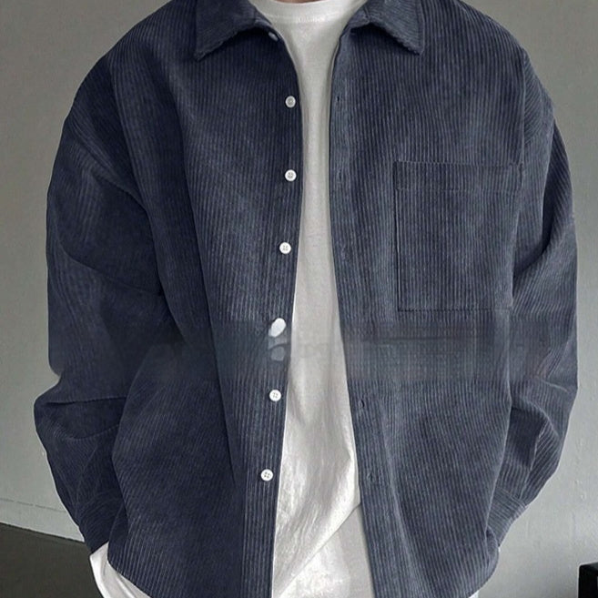 Spencer – Chemise Casual en Velours Côtelé à Manches Longues