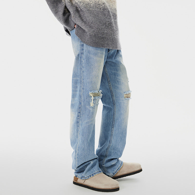 Bruce – Pantalon Large Déchiré de Haute Qualité