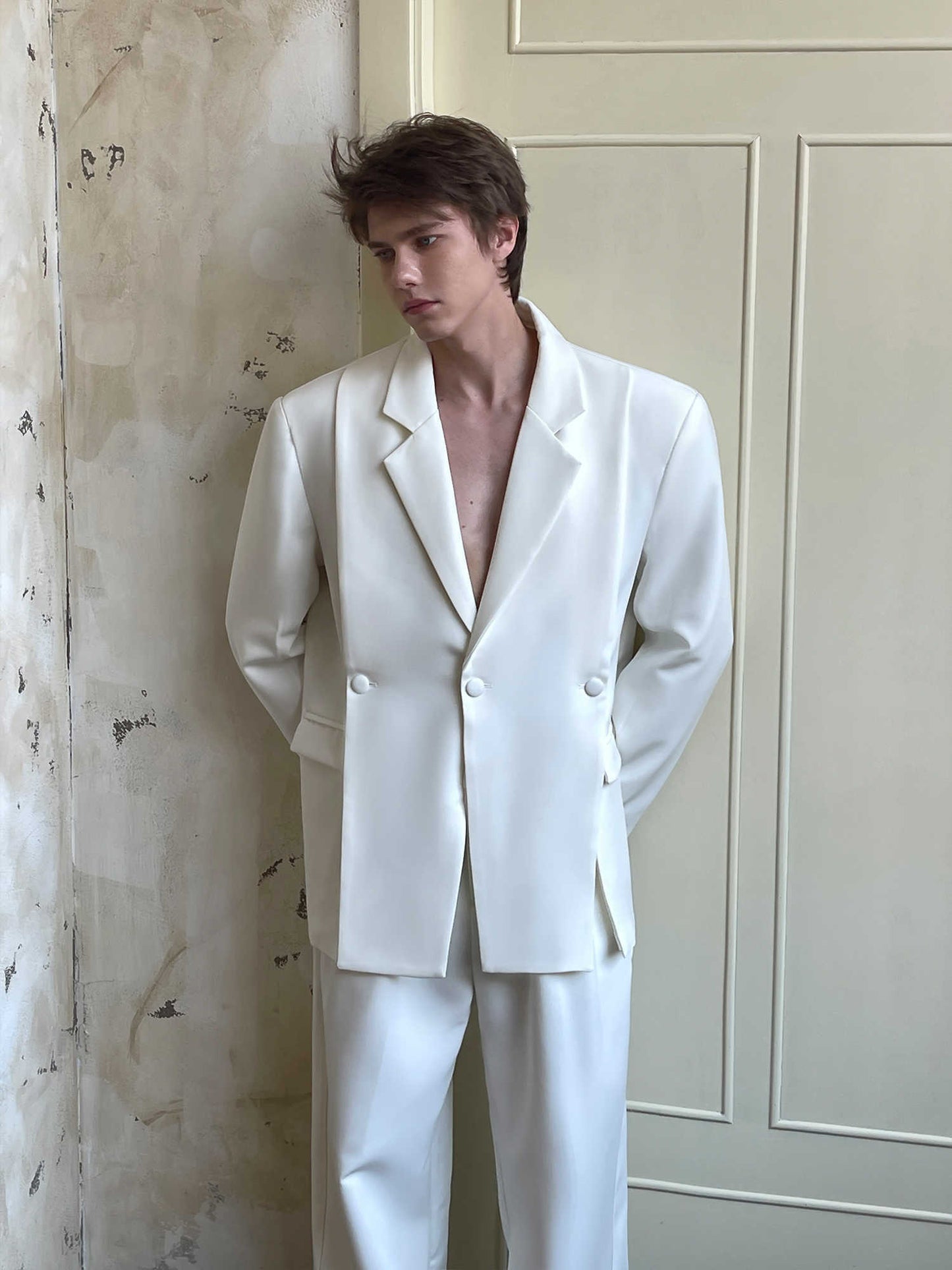 Doug – Ensemble Costume Minimaliste Haute Gamme à Couleur Unie