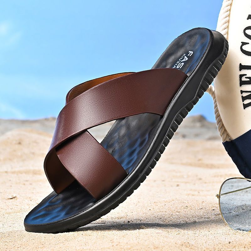 Will – Chaussons Antidérapants en Cuir Vegan Doux pour Hommes