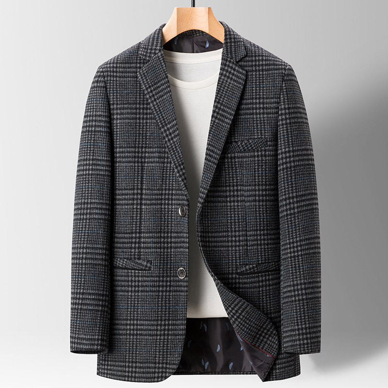 Tim – Costume décontracté à carreaux fins pour hommes