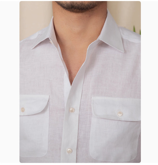 Liam – Chemise en Lin Pur à Manches Longues