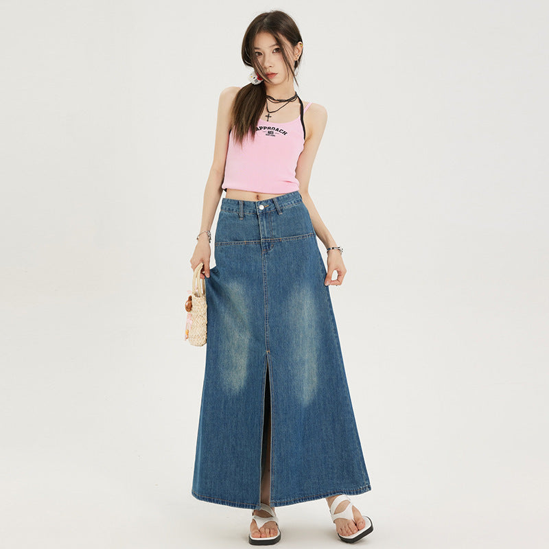 Tamara – Jupe en Jean Taille Haute à la Mode