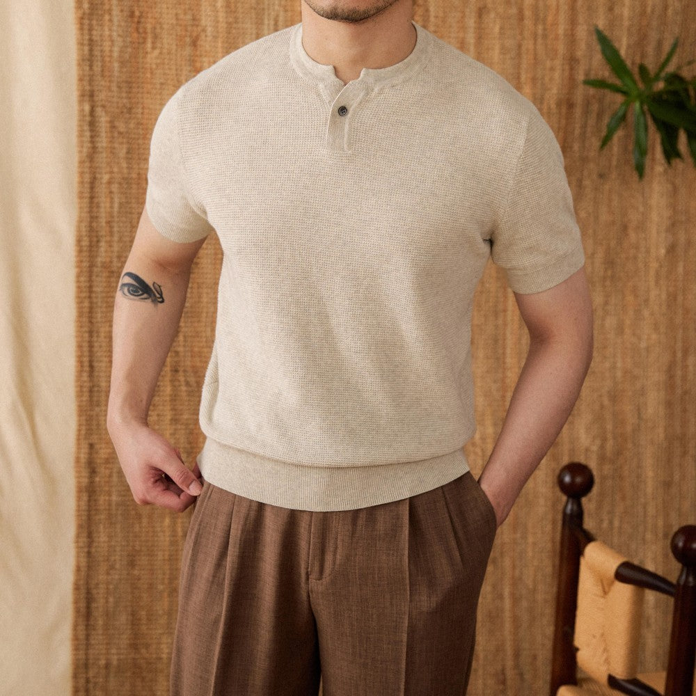 Jonathon – T-shirt rétro slim-fit à manches courtes