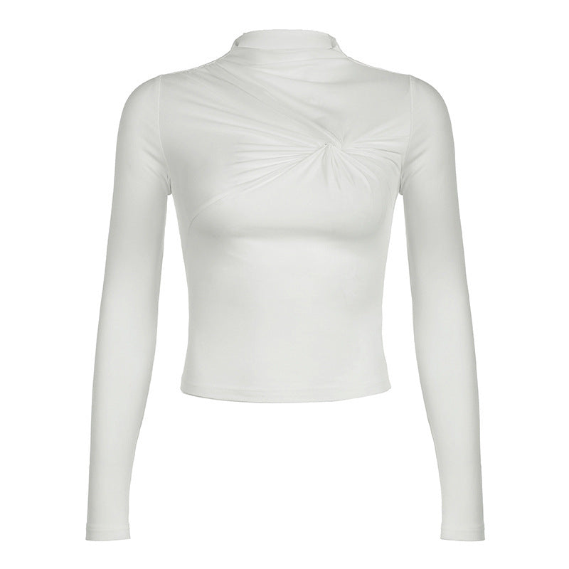 Carol – T-shirt plissé à col rond