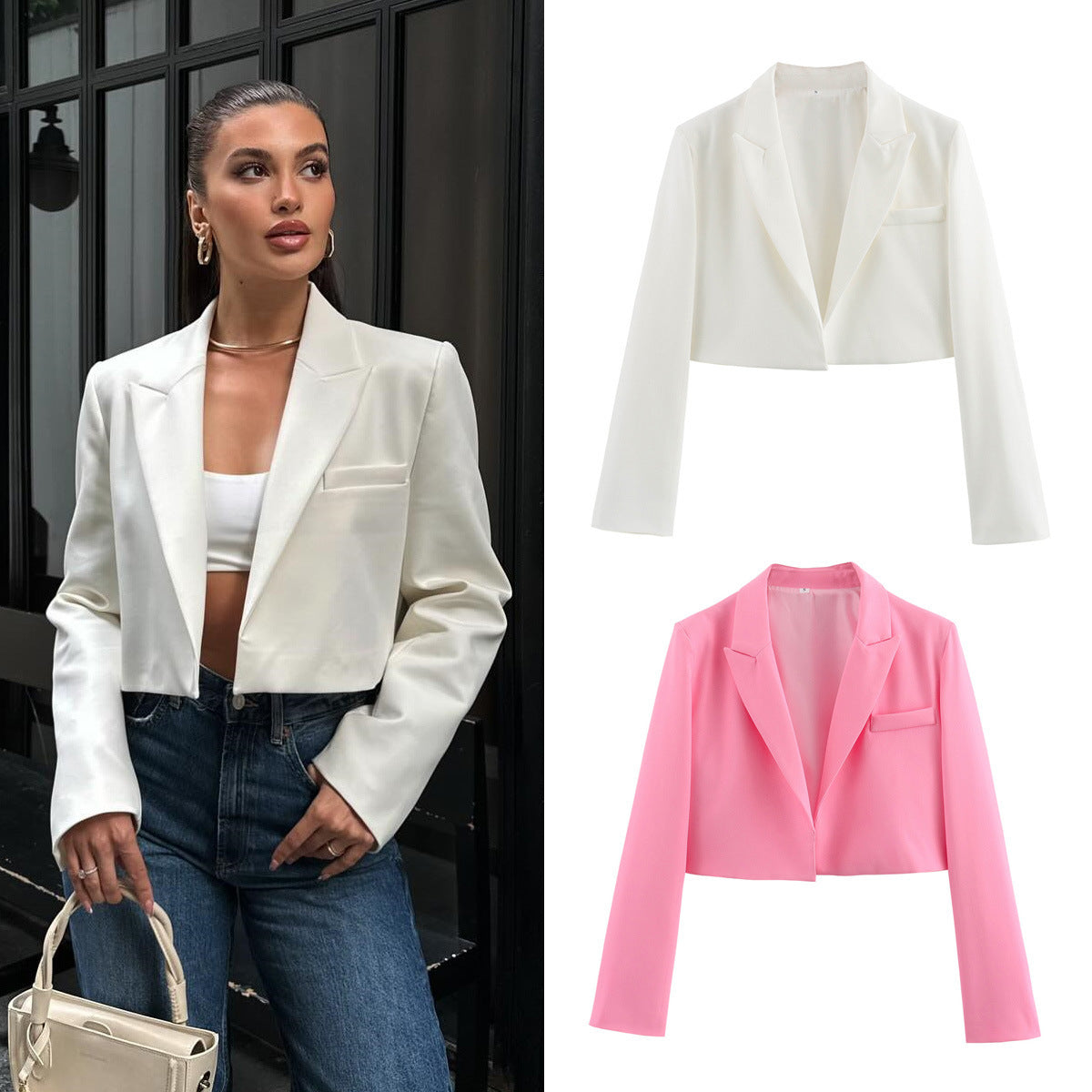 Sean – Veste de costume courte slim sans boucle