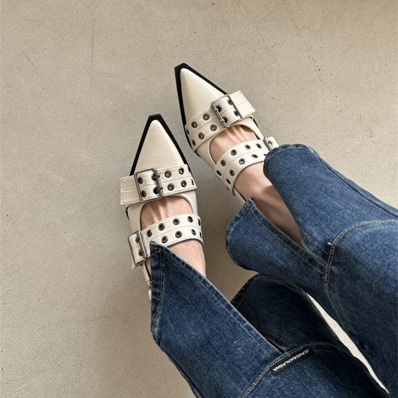 Margaret – Chaussures Mary Jane Pointues Style Classique Français