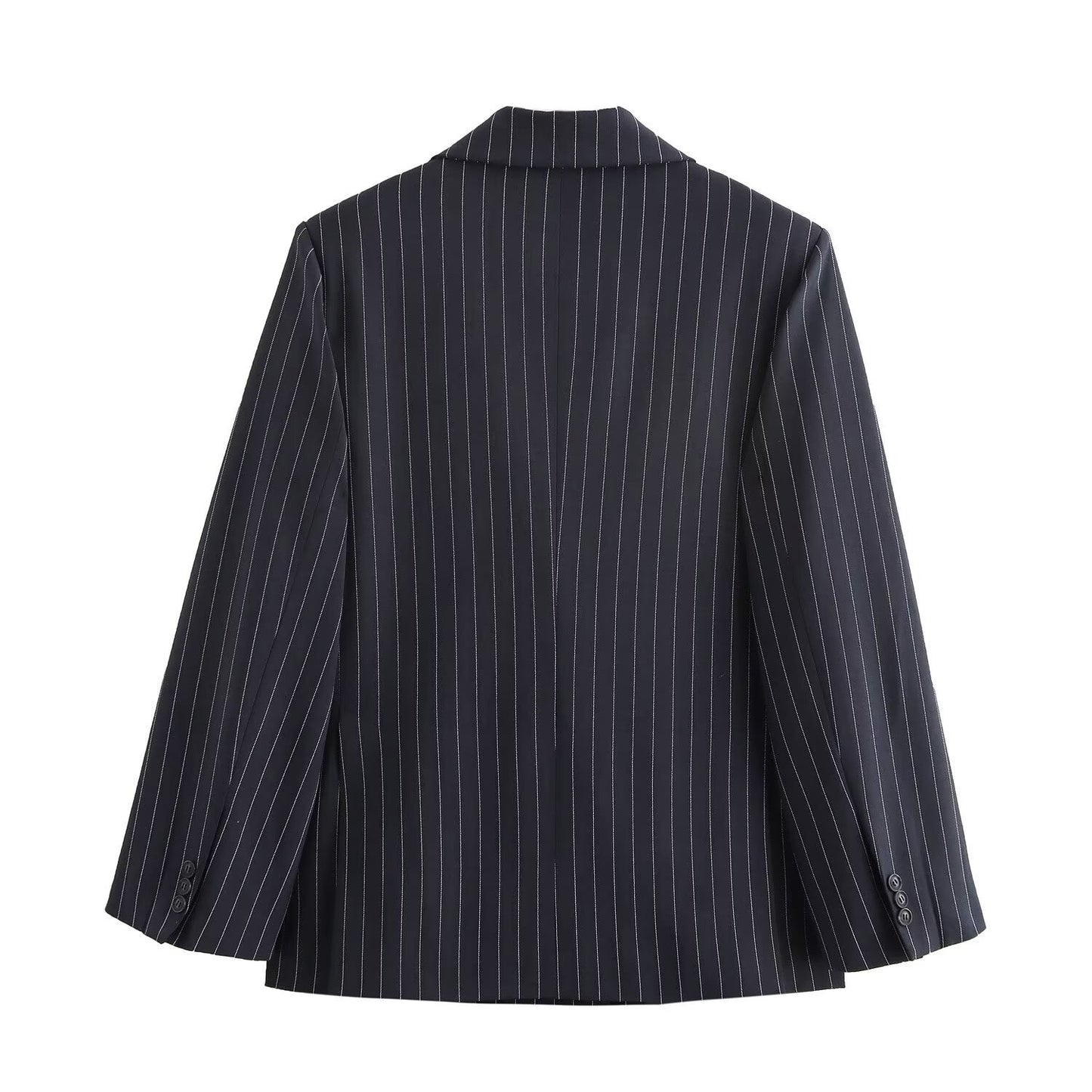 Anne – Manteau ample à rayures à double boutonnage