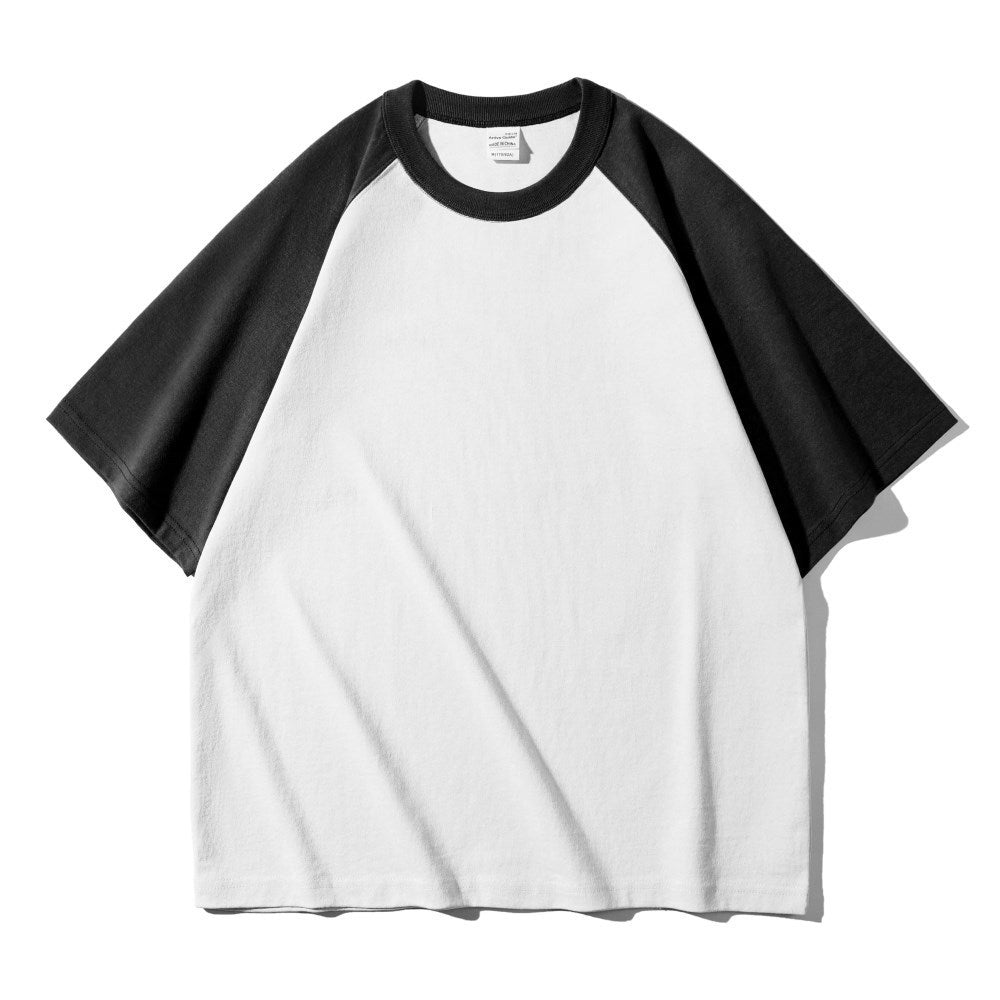 Samuel – T-shirt Épais à Manches Courtes Raglan Contrastées