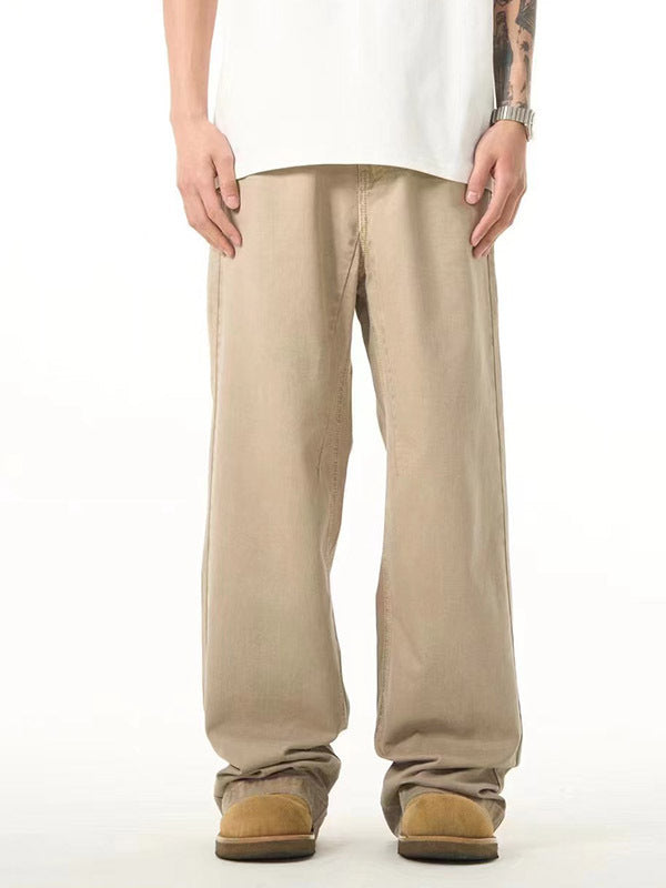 Anton – Pantalon Décontracté Khaki à Jambe Droite
