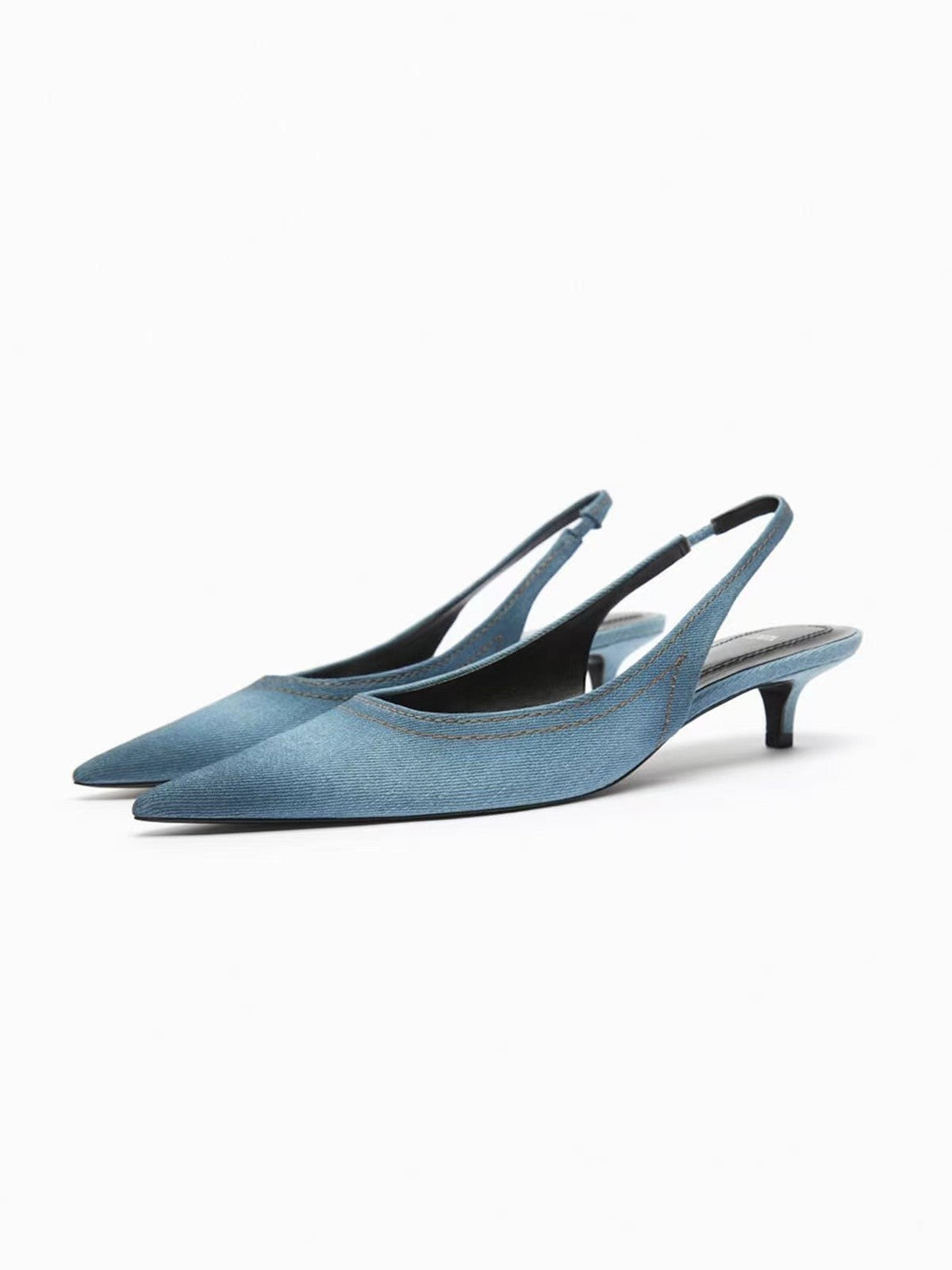 Francesca – Talons hauts en denim bleu