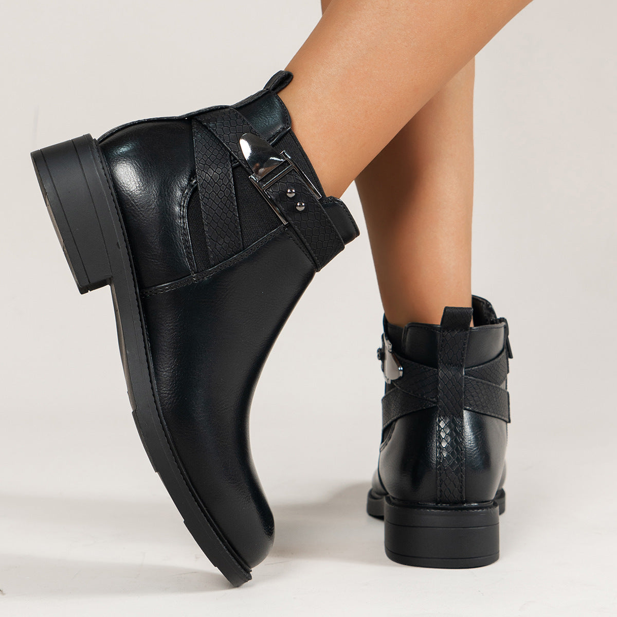 Anne – Bottines Chelsea Femmes avec Fermeture Éclair et Boucle