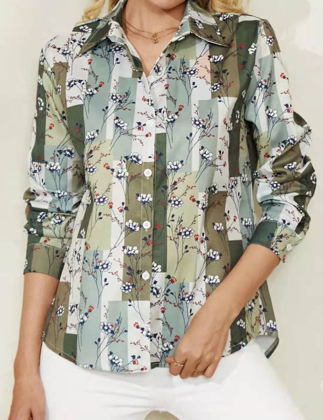Kimberley – Chemise ample à imprimé manches longues