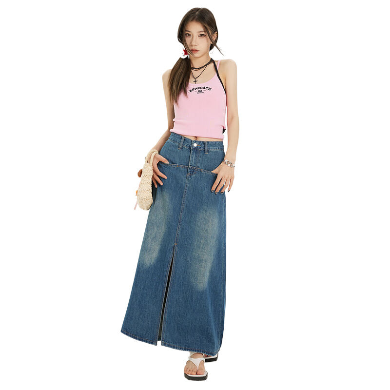 Tamara – Jupe en Jean Taille Haute à la Mode