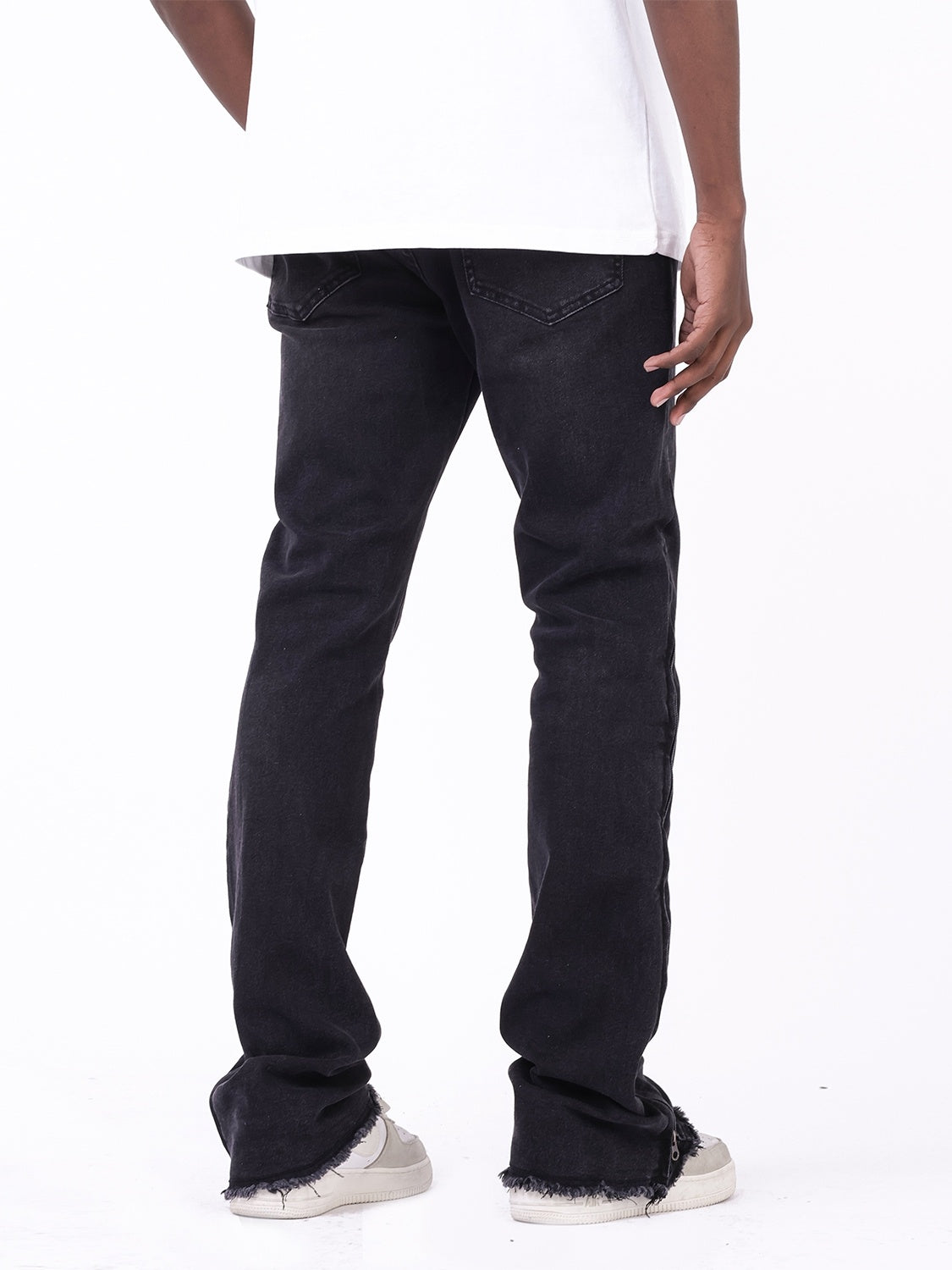 Darren – Pantalon en Denim Décontracté Taille Moyenne Élastique