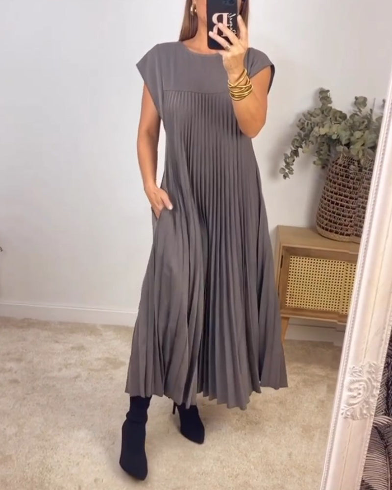 Shannon – Robe Plissée Sans Manches