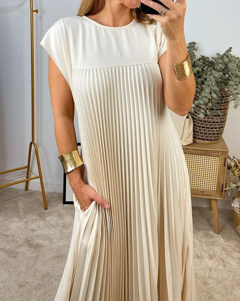 Shannon – Robe Plissée Sans Manches