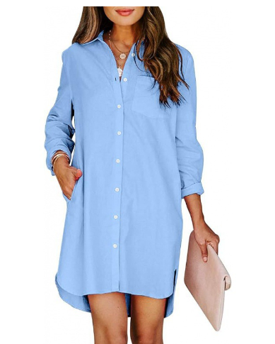 Andrea – Robe-chemise en Denim