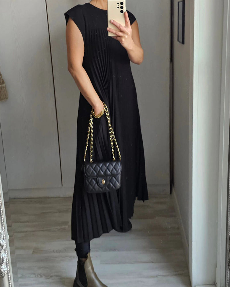 Shannon – Robe Plissée Sans Manches