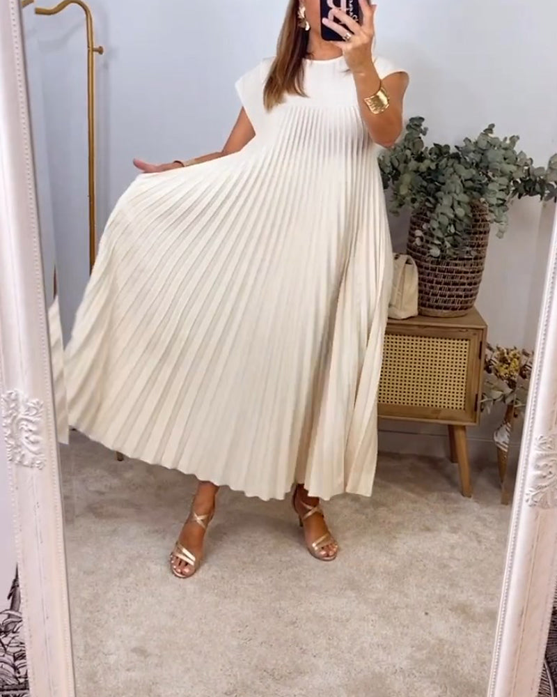 Shannon – Robe Plissée Sans Manches
