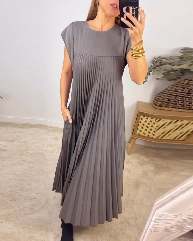 Shannon – Robe Plissée Sans Manches