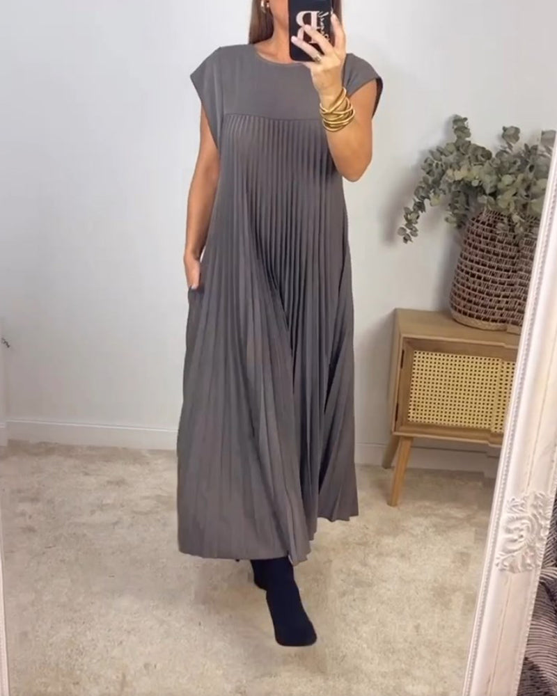 Shannon – Robe Plissée Sans Manches