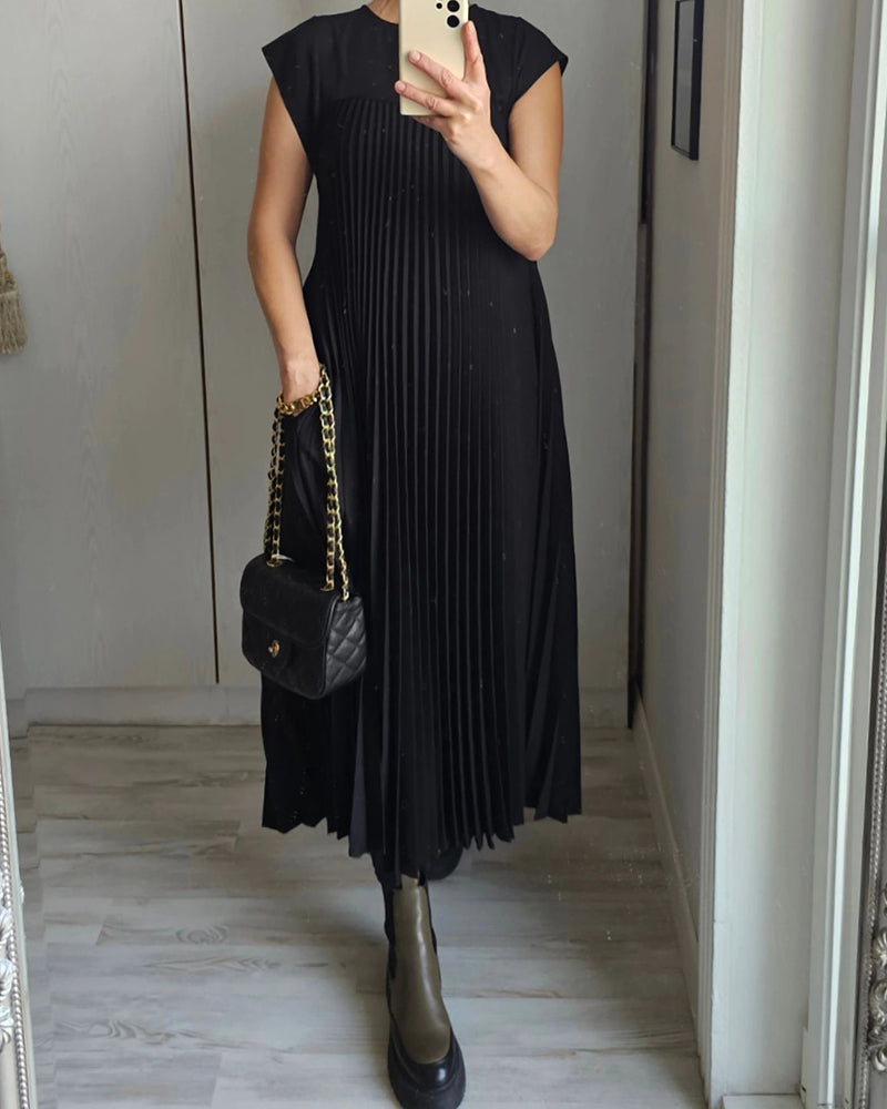 Shannon – Robe Plissée Sans Manches