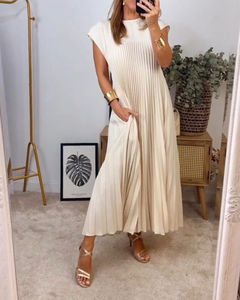 Shannon – Robe Plissée Sans Manches