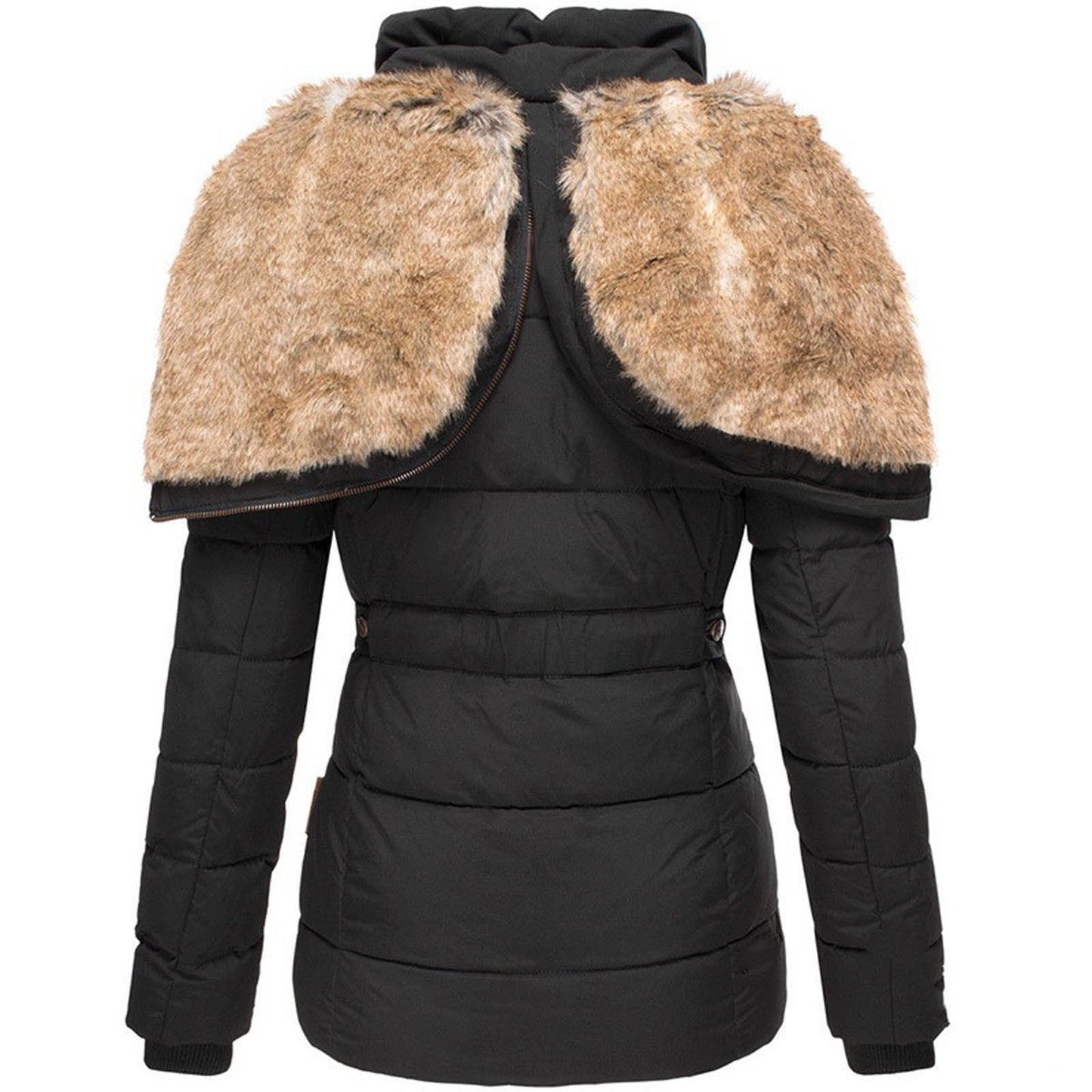 Emily – Manteau d'Hiver Doublé de Fourrure